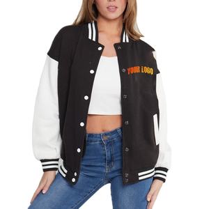 High Quality Women's Wool Leather Windproof Varsity Jackets Custom Logo Baseball Design 3D Pocket Custom Brand OEM Service for - Product Image 1
