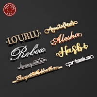 Étiquette métallique personnalisée pour sacs, hijabs, abayas, foulards, chaussures, vêtements, avec logo de marque et logo en métal doré sur mesure