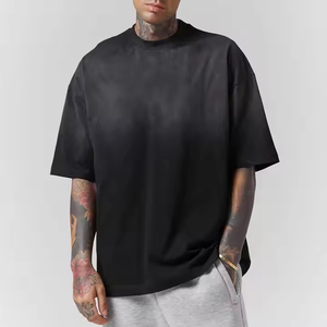 Alta calidad tendencia personalizable hombres ácido lavado camiseta vintage calidad - Product Image 1