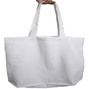 Sacs fourre-tout en toile de grande capacité imprimés sur mesure avec poignées en coton, transport de plage recyclable promotionnel pour l'épicerie - Product Image 1