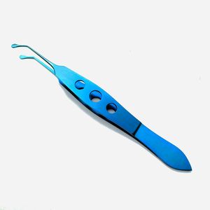 Forceps chirurgicaux ophtalmiques manuels en acier inoxydable de haute qualité, à manche plat, pinces à nouer, plateforme à dents, base angulaire - Product Image 6