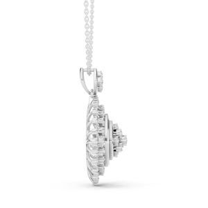 Ensemble de pendentif en diamant de laboratoire taille brillant élégant, plaqué or blanc 14 carats, finition rhodiée, accessoire de bijouterie de luxe haut de gamme - Product Image 3