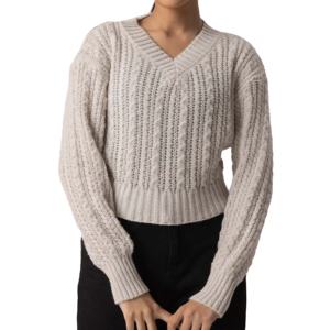 Custom <b>Women</b> Knit <b>Crop</b> Wool Rib Knit <b>Cardigan</b> Sweater 2 Two Hot Selling Loose Fit <b>Women</b> Sweaters - Product Image 1