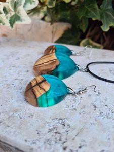 Eco Friendly Wooden <b>Resin</b> Customized Stud Earrings | Lightweight Handmade Women's Traditional Vintage Wedding Party Fashion - Product Image 5