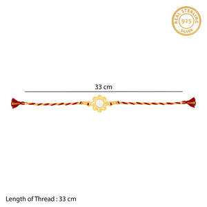 Bijoux Rakhi Love en or avec perles élégantes - Product Image 6