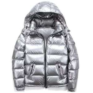 Manufacturer Full Zipped Shiny RED Nylon Winter <b>Padded</b> <b>Cotton</b> Custom Puffer Down Jacket - Product Image 2