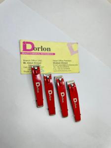 Cortaúñas de acero inoxidable con revestimiento rojo para hombres y mujeres, cortador de limas de manicura con logotipo personalizado hecho en Pakistán - Product Image 2