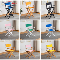 Chaise de Réalisateur Pliable en Bois à Haute Assise avec Repose-Pieds pour Studio Extérieur, Maquillage et Tournage