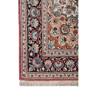 Tapis en soie noués à la main Gulmarg, grand format, motifs médaillon rouge-orange, formes géométriques pour la maison Pae-6443, pour salon et couloir - Product Image 5