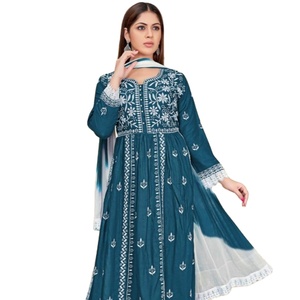 Летняя одежда желтый хлопок Lucknow chikan Вышивка Kurtis Топы туники оптом Lucknowi Вышивка Топы туники