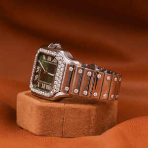 นาฬิกาข้อมือเพชรโมอิสสีเขียวสไตล์ฮิปฮอปโมอิสซาไนท์แบบดั้งเดิมหรูหราคุณภาพระดับพรีเมี่ยมมีขอบเท่านั้น - Product Image 2