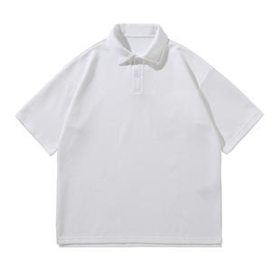 2025 hommes à manches courtes pour Polo T-Shirt haute qualité 100% coton solide décontracté Style surdimensionné 240 grammes Jersey tissu pour l'été - Product Image 6