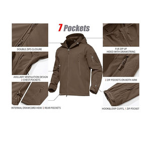 Chaqueta Softshell recubierta para hombre, soporte frontal, impermeable, ecológica, de alta calidad, última llegada para invierno, uso al aire libre, OEM - Product Image 6