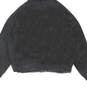 Vente en gros de sweat à capuche surdimensionné délavé à l'acide pour hommes coupe vintage bas ourlet brut broderie logo teint uni taille 6XL sweat-shirt - Product Image 3