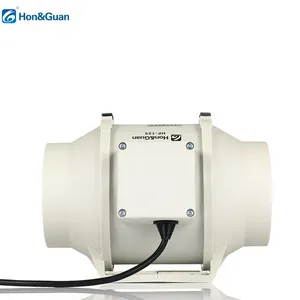 Hon&Guan mixed-flow inline duct fan 4/5/6/8/10inch PP plastic big airflow and air pressure exhaust pipe fan