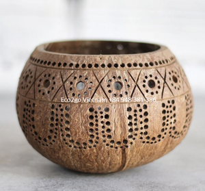 Eco2go Vietnam ofrece portavelas de té de cáscara de coco de alta calidad para decoración del hogar muestra gratis disponible - Product Image 4