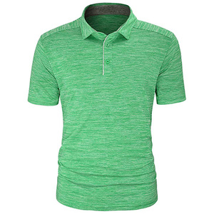 Fabricante 2025, camiseta informal de golf para hombre, logotipo personalizado Simple para Polo, camiseta sólida lisa con textura melange para hombre para Polo - Product Image 1