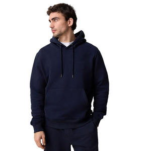 Warm Comfortable Men's <b>Long</b> <b>Sleeve</b> Breathable Fleece Fabric Casual Fitted Sports Hoodies In <b>Black</b> Color - Product Image 1