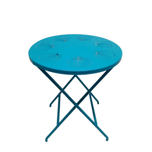 Round Shape <b>Side</b> <b>Table</b> With Blue Antique Color <b>Side</b> <b>Tables</b> for Outdoor & Indoor Living Room Furniture - Product Image 1