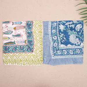 Ensemble de 10 bandanas faits à la main en coton biologique, style bohème, légers, pour cheveux, cou, accessoire quotidien - Product Image 5