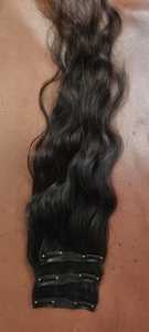 Postiches à clipser crues Extensions de cheveux humains indiens Remy avec couleur naturelle Extensions de cheveux indiens crus Remy - Product Image 3