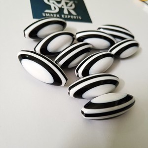 Perles ovales en résine noire et blanche brillante, écologiques, faites à la main, pour bijoux DIY, colliers, bracelets, projets d'artisanat, artisanat de haute qualité - Product Image 4