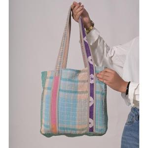 Bolso de algodón bohemio hecho a mano Estilo Vintage para mujer, bolso de compras reutilizable o bandolera - Product Image 2