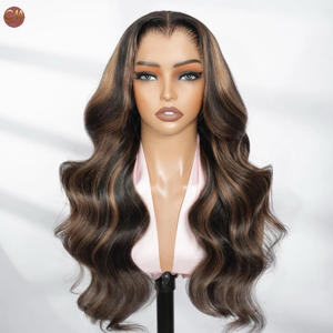 Peluca de <span class=keywords><strong>Cabello</strong></span> Humano 100% Virgen <span class=keywords><strong>con</strong></span> Ondas Marrones, Encaje Frontal HD Transparente, Pre-Desplumada, Densidad 200, para Salón - Product Image 4