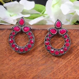 Pendientes de Aro con Diseño de Gota de Agua Vintage - Diseño 3 Rojo - Product Image 1