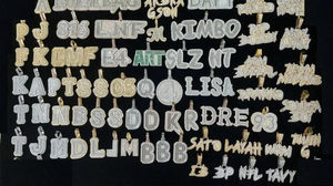 Pendentif en moissanite glacé, argent 925, grand charme lettre initiale, coupe baguette, hip hop, VVS, pendentif en moissanite personnalisé - Product Image 6