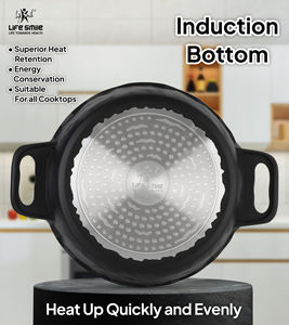 Ensemble de 6 casseroles peu profondes antiadhésives multi-couches, design pierre, résistantes au four - Product Image 4