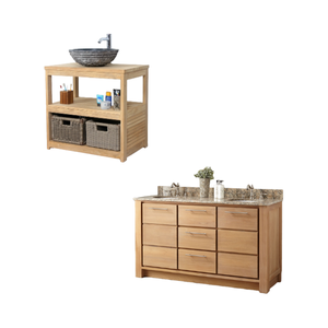 Mueble de baño al por mayor tocador de madera maciza hecho en Indonesia producto de alta calidad para proyecto de hotel y tienda - Product Image 5