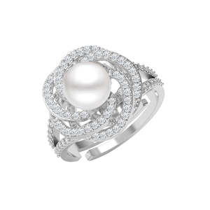 Anillos de Plata de Ley 925 de Primera Calidad para Mujer, Chapados en Rodio con Engaste de Perla, Joyería para Hombre para Regalo - Product Image 1