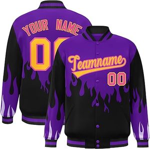 Custom High Street Varsity Jacket para los hombres de cuero genuino de lana PU Varsity Jacket Stand Collar Letterman Style - Product Image 3