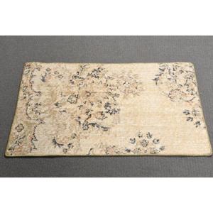 1.6x2.8 ft Turkish <b>Small</b> <b>Rug</b>, Beige Black Vintage Moroccan Wool <b>Rug</b> - Product Image 2
