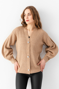 <b>Women's</b> Knitwear <b>Oversize</b> <b>Cardigan</b> Button Detail High Quality Breathable Customizable OEM Service - Product Image 4