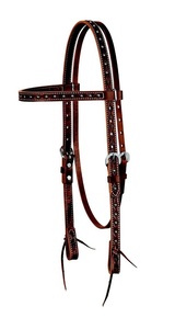 Recién llegado, cabeza de cuero genuino, brida de caballo occidental, tachuela de cuero de caballo, juego de tachuelas de caballo occidental de vaquero - Product Image 2
