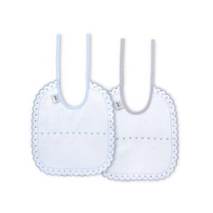 Lot de 2 bavoirs en tissu 100% coton gris et bleu pour bébés et enfants - Product Image 1