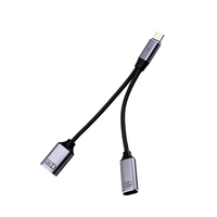 Adaptador YZNRR 2 en 1 de Tipo-C a USB-A, Carga Rápida PD 100W, Conector OTG de Audio, Cargador de Auriculares USB C, DC para Teléfono