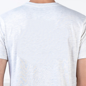 Camiseta gráfica de punto de algodón 100% de alta calidad para hombre, diseño Vintage sólido de avena, logotipo personalizable, transpirable, respetuoso con el medio ambiente - Product Image 5