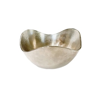 Décoration de table en aluminium bol de service de fruits argent fini à la main bols à chocolat hôtel dîner ustensiles de cuisine - Product Image 4