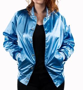 Chaqueta estampada personalizada de poliéster a prueba de viento con cremallera de satén de seda de manga larga transpirable acolchado ligero Premium chaqueta de mujer - Product Image 3