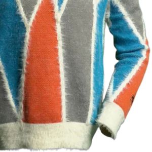 Pull en tricot à motif géométrique pour homme, manches longues, col rond, doux, pull d'hiver décontracté, streetwear unisexe, haut - Product Image 5