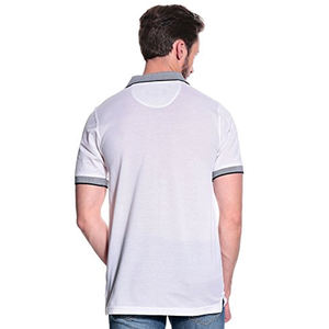 Camisetas de hombre de algodón transpirable con estampado de logotipo personalizado para Polos, Camisetas de estilo informal con combinación de colores rojo y negro de dos tonos - Product Image 3