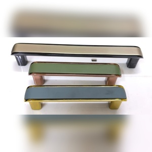 Poignées de porte de cuisine design en alliage de zinc avec inserts dorés, verts et gris, fabricant et fournisseur en gros - Product Image 2