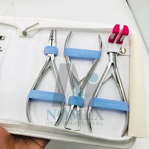Professional Hair Extension <b>Tools</b> Kit Pro Press Tape Hair Extension Plier Hair <b>Trimming</b> Razor Metal Clips C Type Needle Steel - Product Image 4