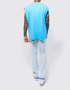 OEM 2026 Wholesale Customized Export Quality Latest Slim Rigid Flare Panel Distressed Men Jeans - Product Image 2