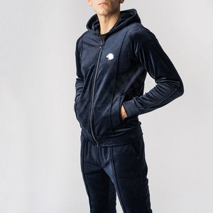 ชุดวอร์มกำมะหยี่แฟชั่นผู้ชาย ชุดลำลองสไตล์สตรีทแวร์ เสื้อฮู้ด กางเกงจ็อกเกอร์ ชุดเซ็ต 2 ชิ้น - Product Image 2