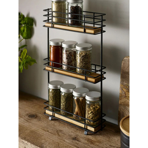 Estante de especias de hierro Estante Soportes y estantes de almacenamiento Comprar Tallado Montaje de Arte de pared Juego de estante de montaje en pared metálico Gabinete Estante de especias - Product Image 6