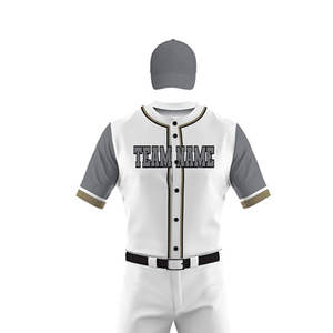 Nouvel uniforme de baseball personnalisé avec logo imprimé pour hommes, haute qualité, 100 % polyester, séchage rapide, respirant, couleur unie, MOQ 30 ensembles - Product Image 4